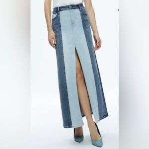 RYE DENIM TWO TONE MAXI SKIRT size 30 BNWT